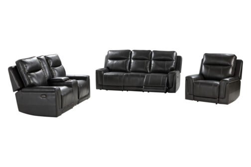 Serene Power Recliner Loveseat With Console (Charcoal) - Image 6