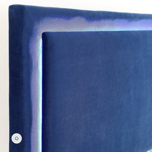 Rome Blue Velvet Platform bed With Light - Image 5