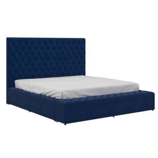 Adonis 60" Queen Platform Bed with Storage in Blue