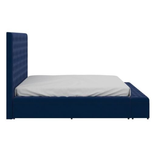 Adonis 60" Queen Platform Bed with Storage in Blue - Image 5