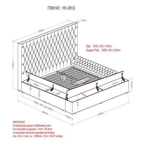 Adonis 60" Queen Platform Bed with Storage in Blue - Image 7