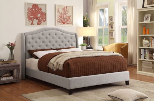 Lou Queen Platform Bed in Grey - Image 2