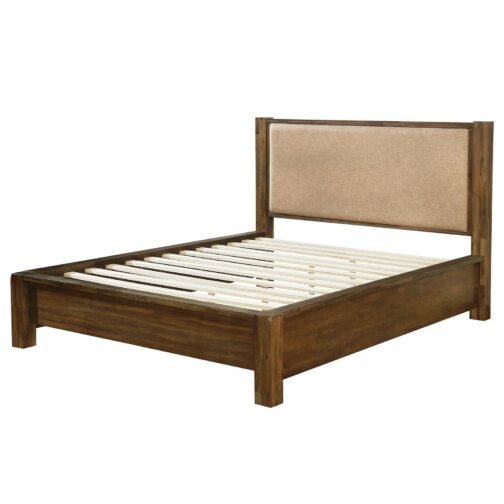 Dominic Upholstered Platform Bed in Walnut - Image 3