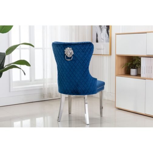 Lionhead Knocker Chair Velvet Blue - Image 9