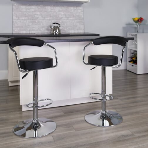 11068 Black Bar Stool FINISH: Black - Image 2