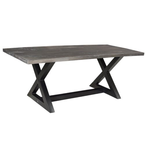 Zac Rectangular Dining Table in Distressed Grey