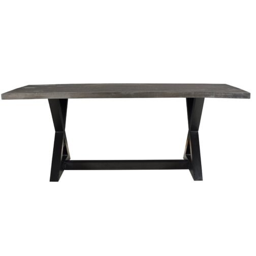 Zac Rectangular Dining Table in Distressed Grey - Image 4