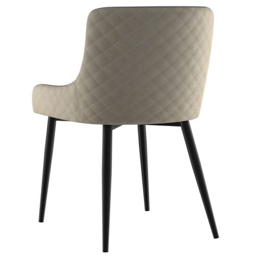 Bianca Side Chair, set of 2 in Beige with Black Leg - Image 2