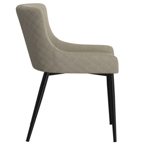 Bianca Side Chair, set of 2 in Beige with Black Leg - Image 3