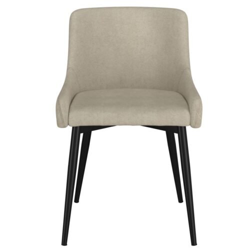 Bianca Side Chair, set of 2 in Beige with Black Leg - Image 5