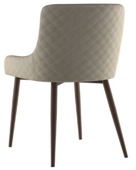 Bianca Side Chair, set of 2 in Beige with Walnut Leg