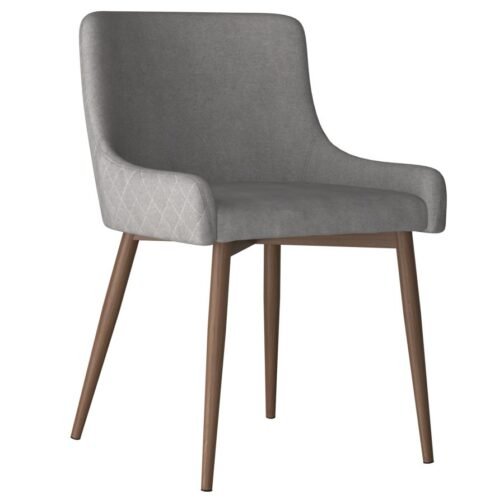 Bianca Side Chair, set of 2 in Grey with Walnut Leg