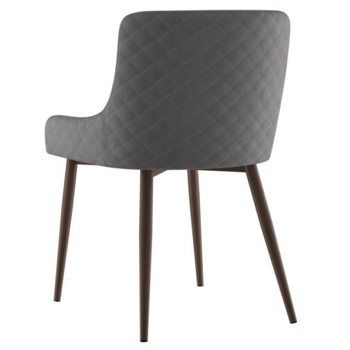 Bianca Side Chair, set of 2 in Grey with Walnut Leg - Image 3