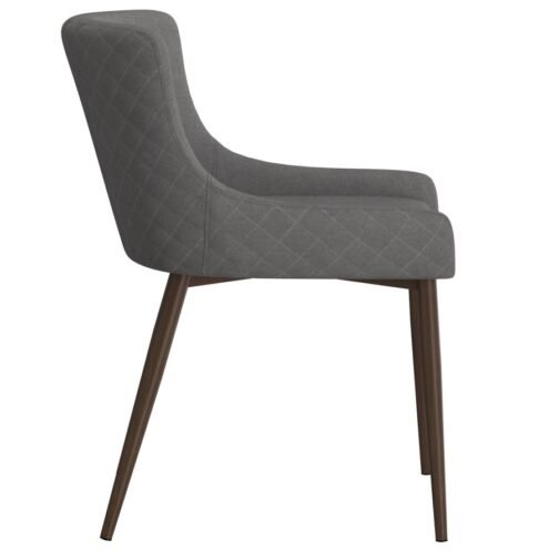 Bianca Side Chair, set of 2 in Grey with Walnut Leg - Image 4