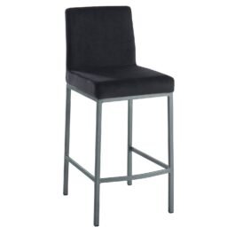 Diaz 26'' Counter Stool, set of 2, in Black with Grey Legs