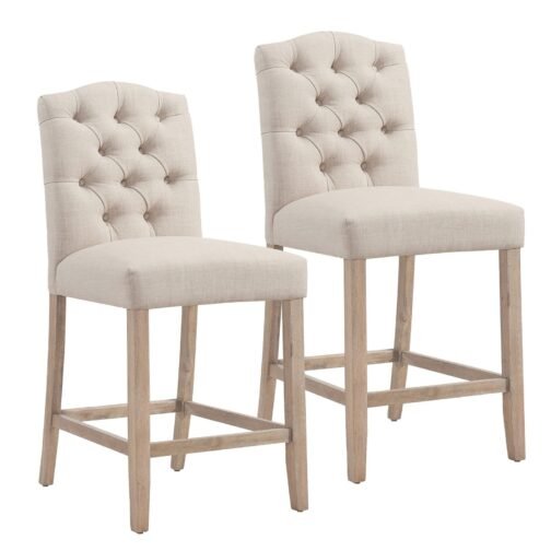 Lucius 26'' Counter Stool, set of 2, in Beige - Image 5
