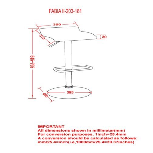 Fab II Air Lift Stool, set of 2, in Grey - Image 4