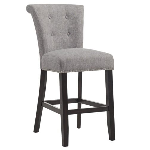 Velma 26'' Counter Stool, set of 2, in Grey with Coffee Legs