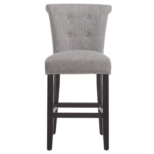 Velma 26'' Counter Stool, set of 2, in Grey with Coffee Legs - Image 3
