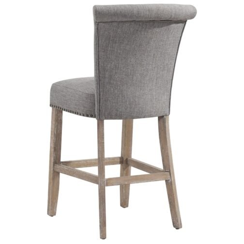 Velma 26'' Counter Stool, set of 2, in Grey with Vintage Oak Legs - Image 2