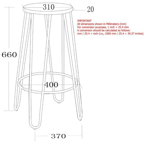Reva 26'' Counter Stool, set of 4, in Black - Image 3