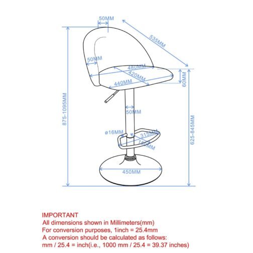 Star Air Lift Stool in Blue - Image 5