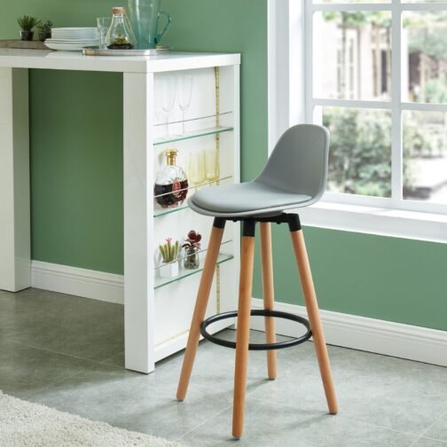 Dia 26'' Counter Stool, set of 2, in Grey - Image 3