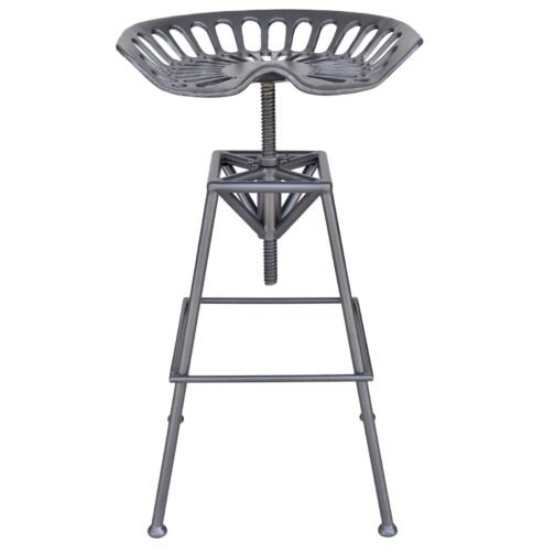 Track Adjustable Stool in Gunmetal