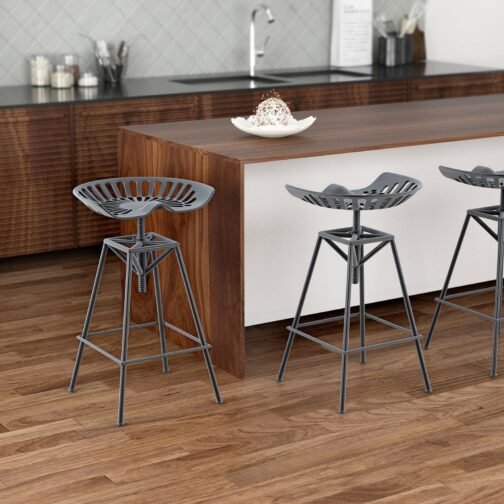 Track Adjustable Stool in Gunmetal - Image 2