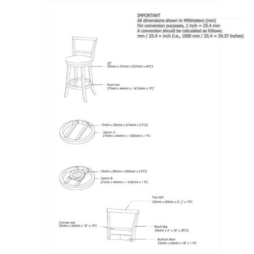 Ron 26'' Counter Stool, set of 2, in Coffee - Image 6
