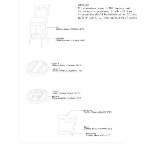 Harley 26'' Counter Stool, set of 2, in Grey - Image 6