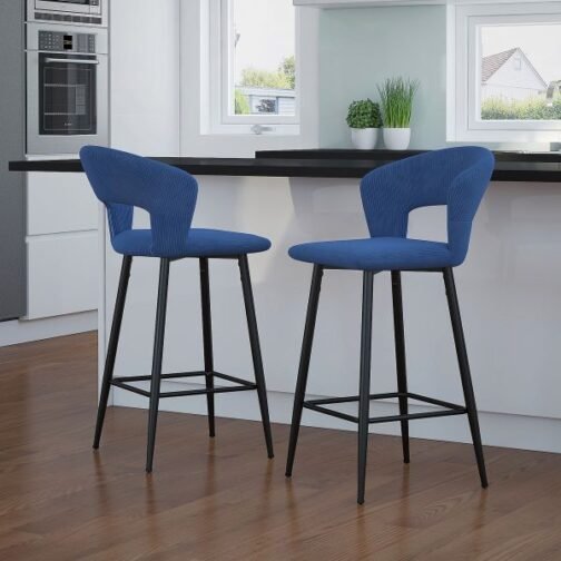 Camille 26'' Counter Stool, set of 2 in Blue - Image 3