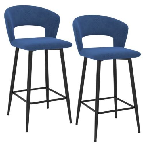 Camille 26'' Counter Stool, set of 2 in Blue - Image 5