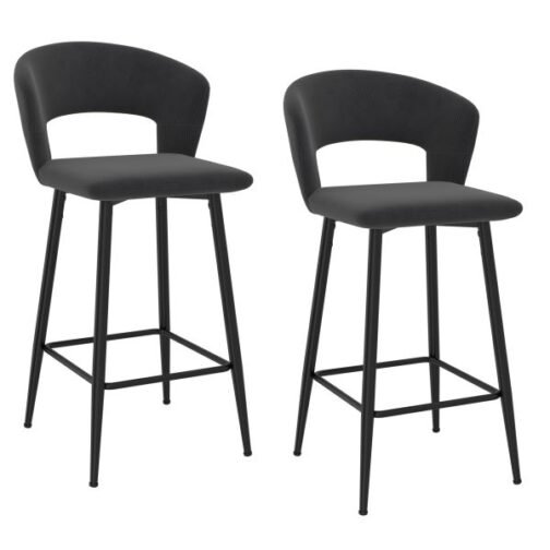 Camille 26'' Counter Stool, set of 2 in Charcoal - Image 5