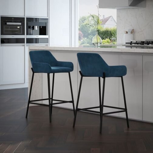 Baily 26'' Counter Stool, set of 2 in Blue - Image 2
