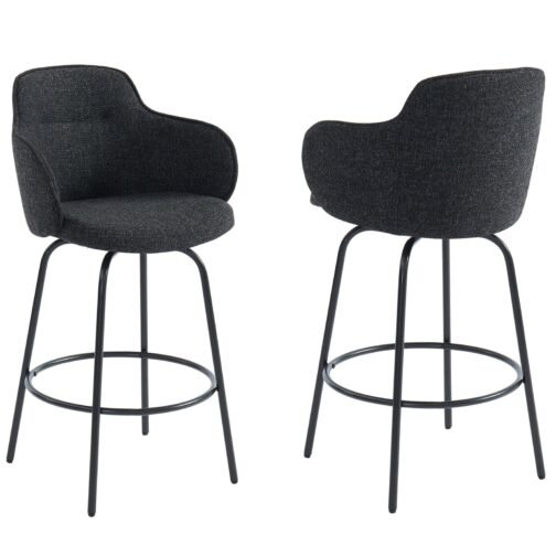 Lani 26'' Counter Stool, set of 2, in Charcoal - Image 5