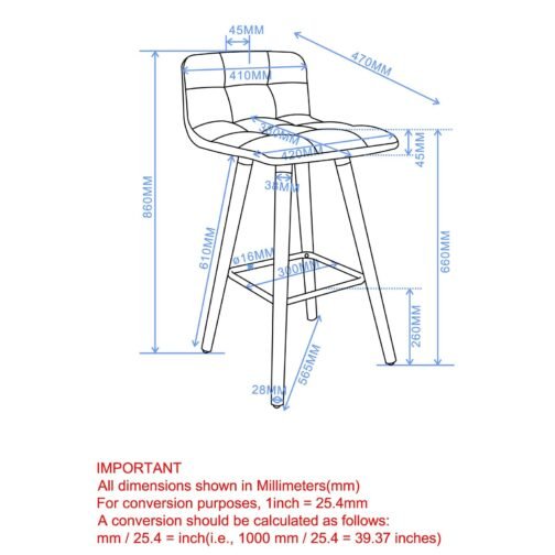 Revon 26'' Counter Stool, set of 2, in Charcoal - Image 6