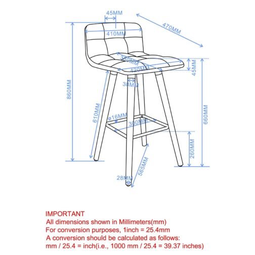Revon 26'' Counter Stool, set of 2, in Grey - Image 6