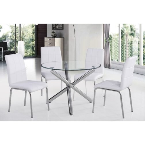 Solar 5pc 40" Dining Set, White