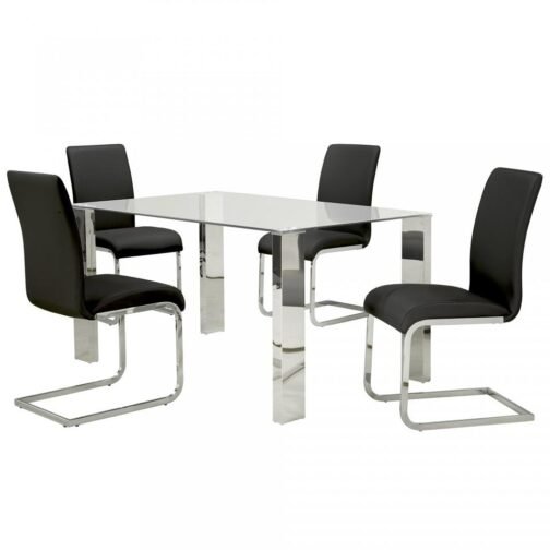 Francis/Zeena 5pc Dining Set, Black