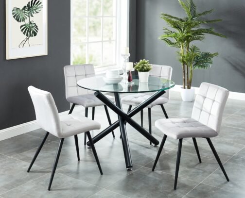 Susan 5pc Dining Set, Grey