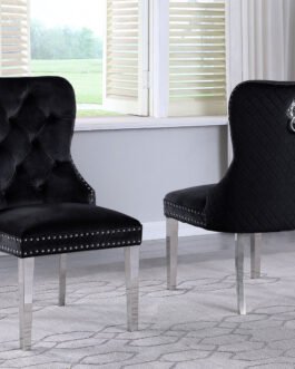 Lionhead Knocker Chair Velvet Black