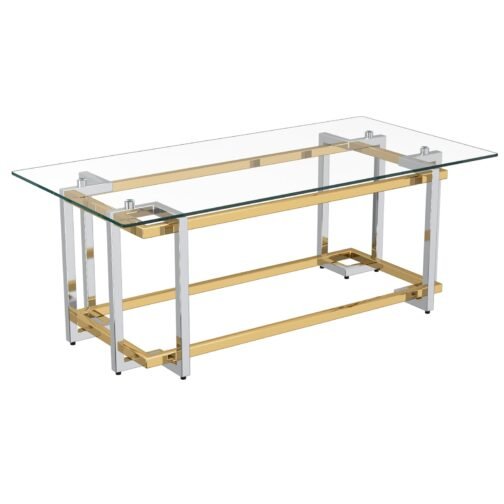 Flora Rectangular Coffee Table in Silver and Gold