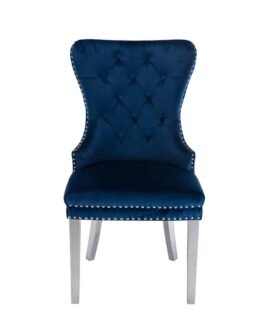 Lionhead Knocker Chair Velvet Blue