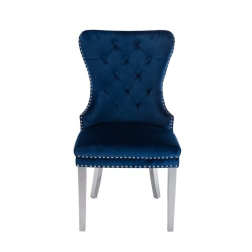 Lionhead Knocker Chair Velvet Blue - Image 2