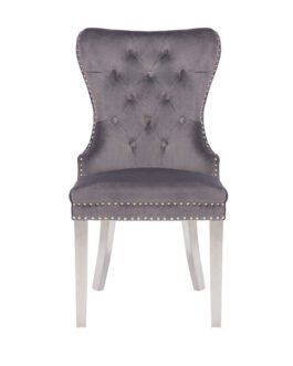 Lionhead Knocker Chair Velvet Grey