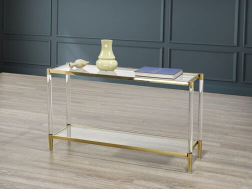Console Table With Acrylic Legs (Gold) - Image 2