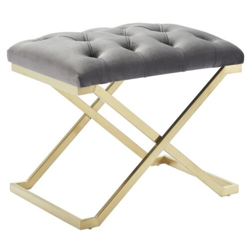 Dora Bench in Grey & Gold