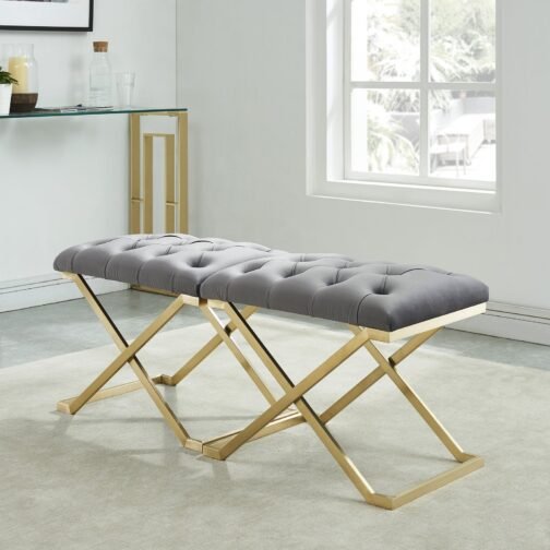 Dora Bench in Grey & Gold - Image 4