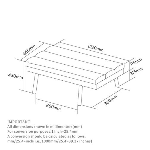 Paul Bench in Grey/Coffee Legs - Image 6